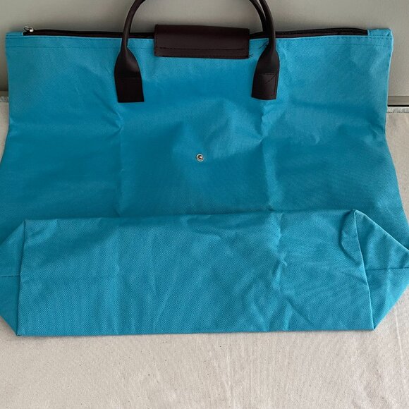 NWOT Fold Up Travel Shopping Tote Blue - Picture 5 of 6
